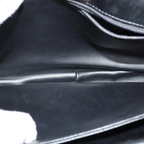 BALLY Quilted Chain Shoulder Bag Leather Black Gold Auth kk478 - Picture 13 of 16